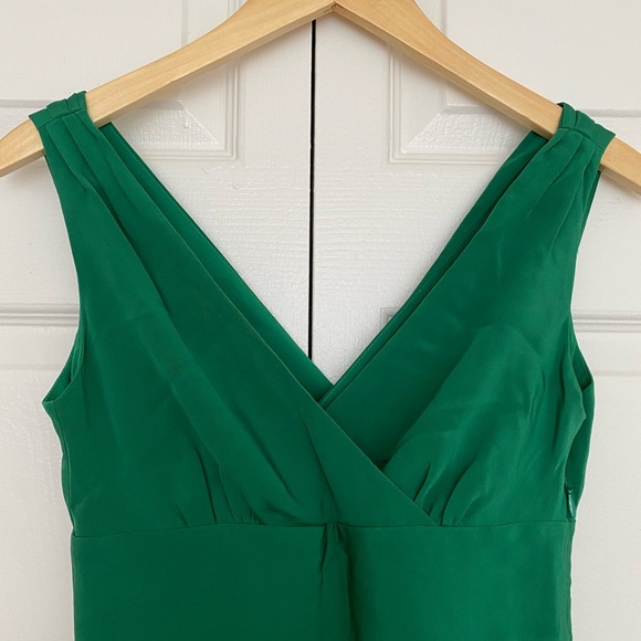 JCREW Sophia Silk Tricotine Dress in Emerald Green SZ P2 - Picture 2 of 7